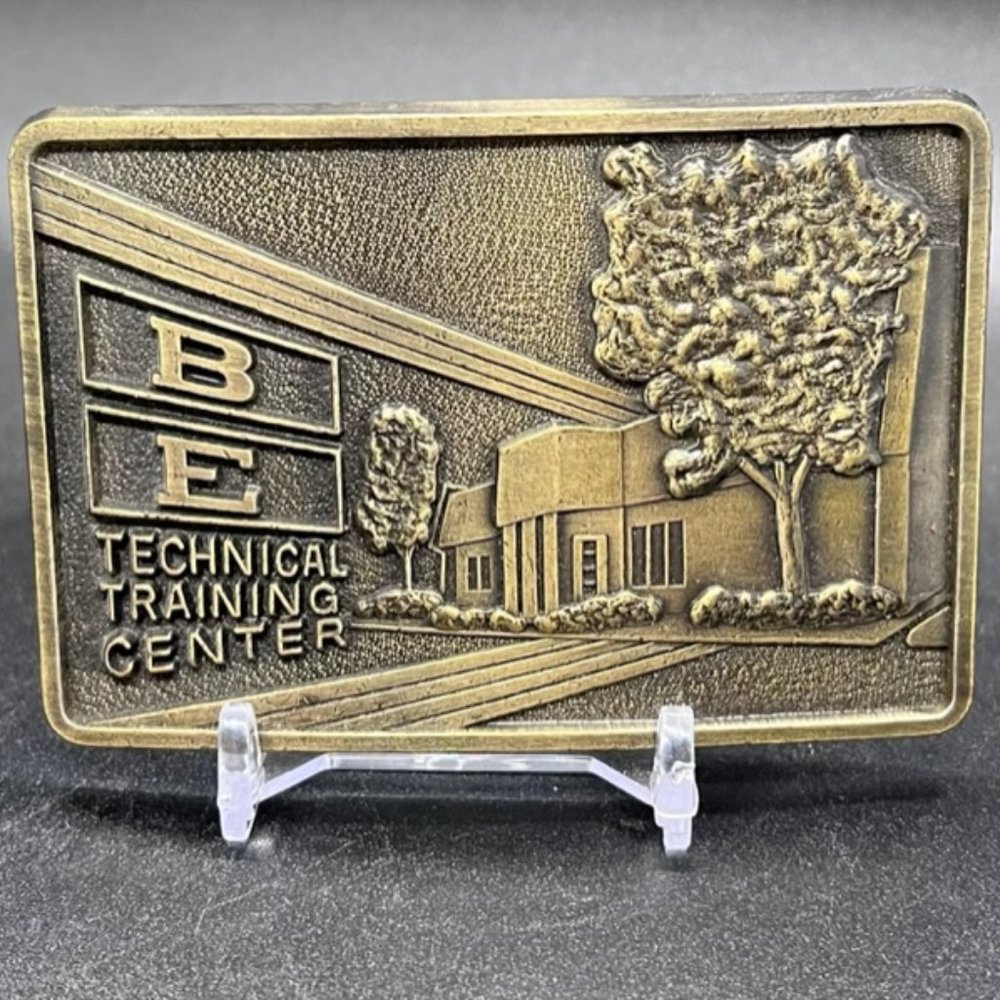 RJβ Co. Vintage Belt Buckle B.E. Technical Training Center Brass Vintage